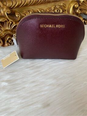 Michael Kors Jet Set Travel Leather Pouch Merlot